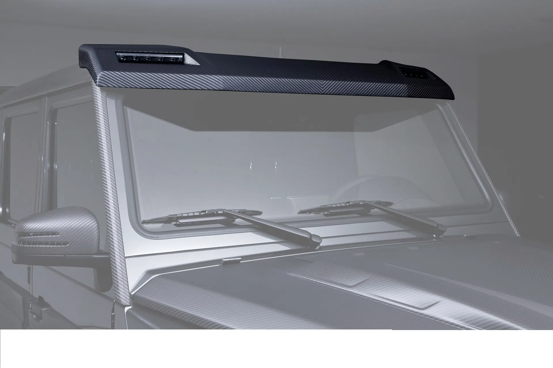 Carbon fiber roof visor with diodes for Mercedes G-class W463