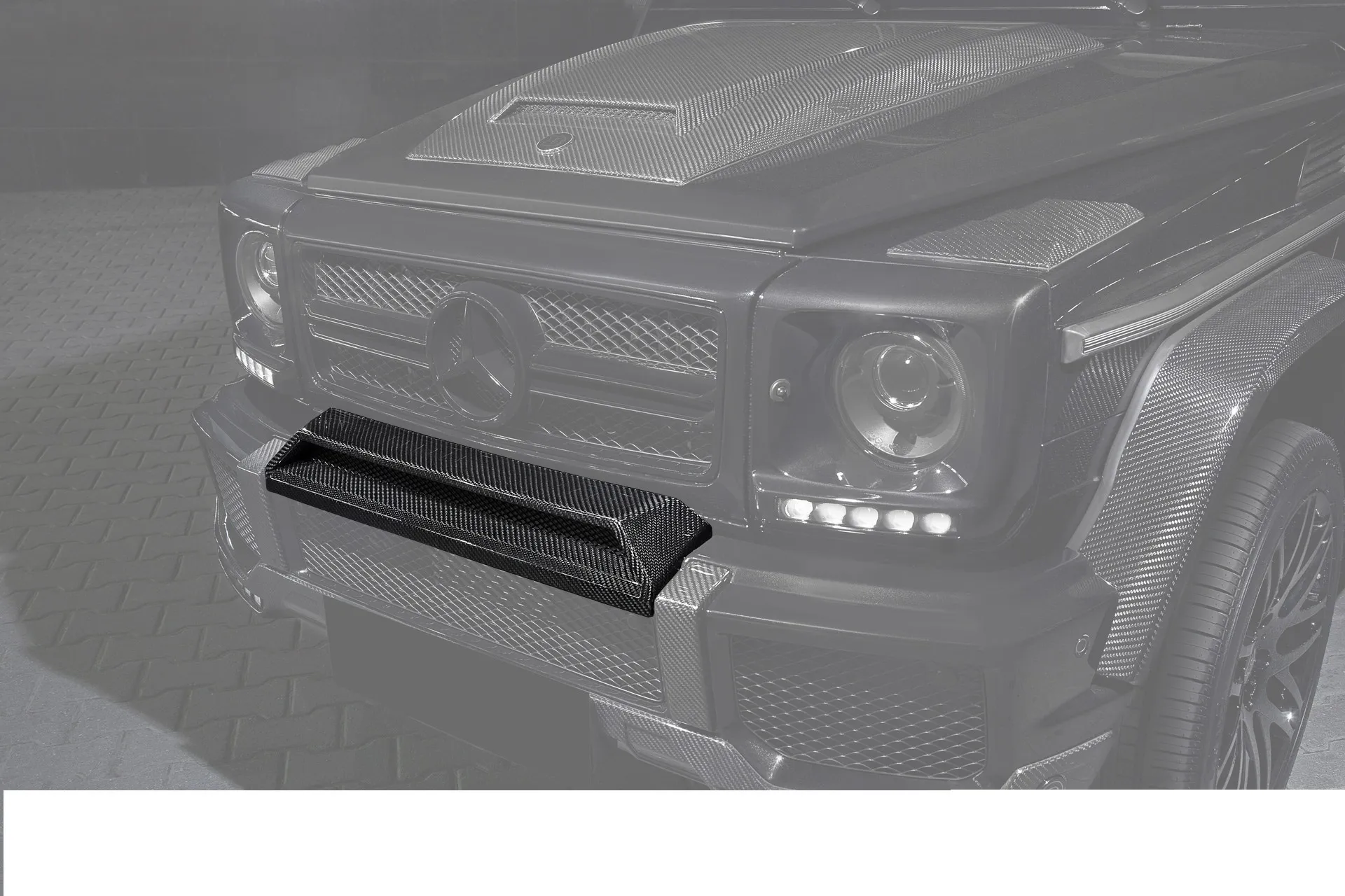Carbon fiber arch on the front bumper above number the  for Mercedes G-class W463
