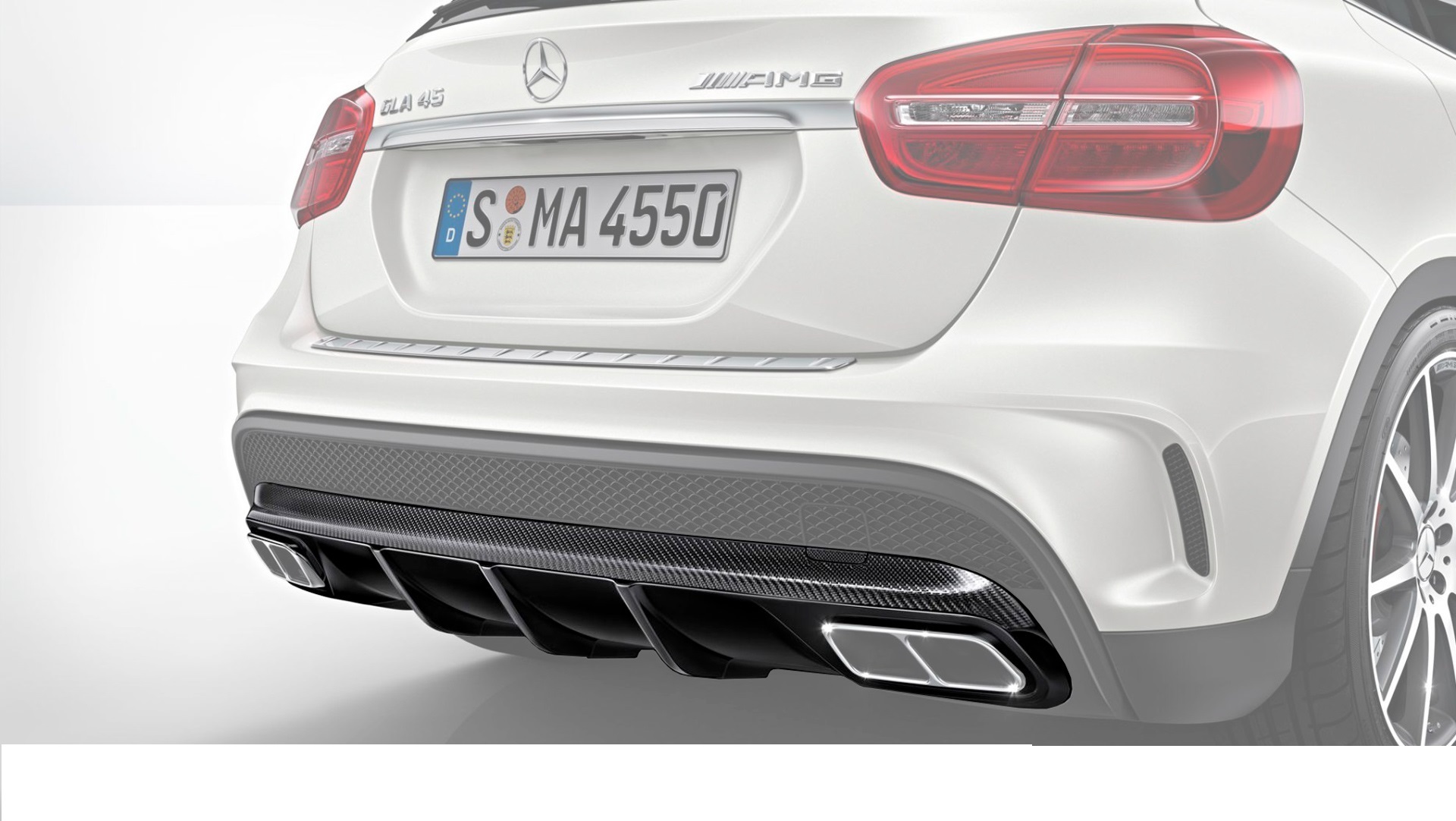 Hodoor Performance Carbon fiber rear bumper diffuser 45 AMG Style for Mercedes GLA-class X156