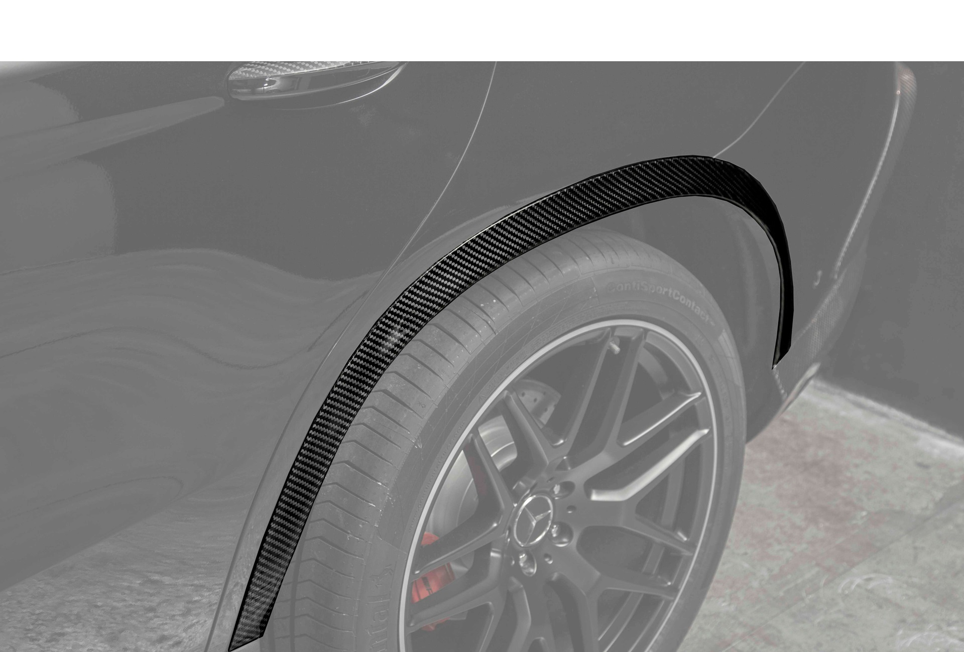 Carbon fiber wing extensions 63 AMG for Mercedes GLE-class W166