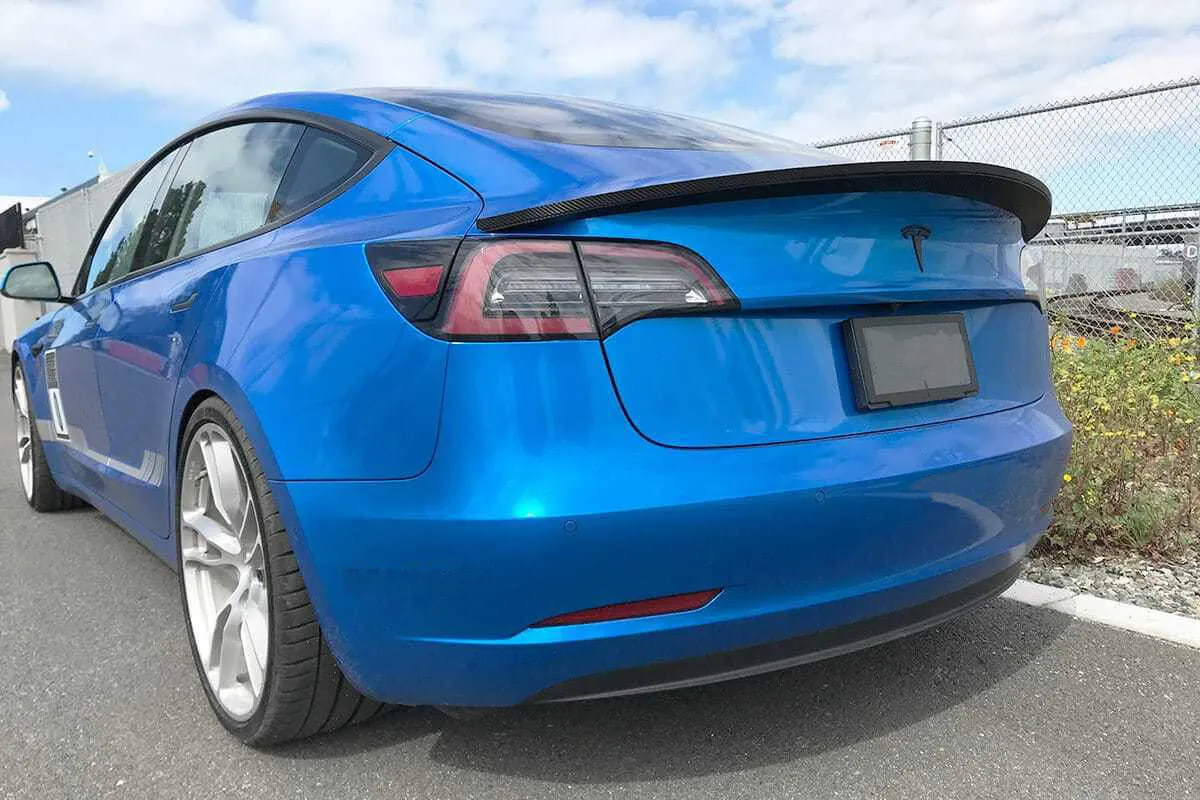 Unplugged Performance High Downforce Trunk Spoiler for Tesla Model 3 new style