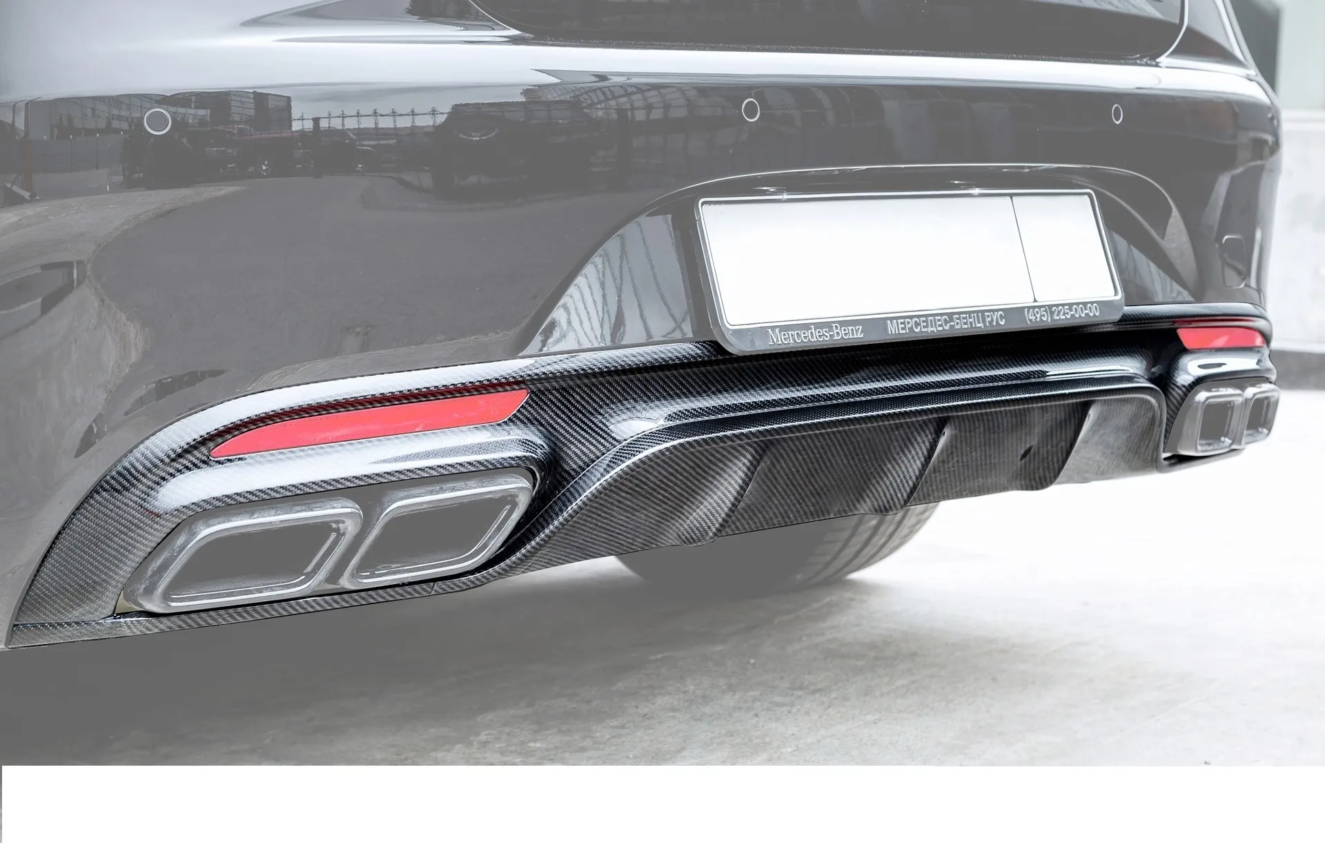 Hodoor Performance Carbon fiber rear bumper diffuser 63 AMG Style for Mercedes S-class coupe C217