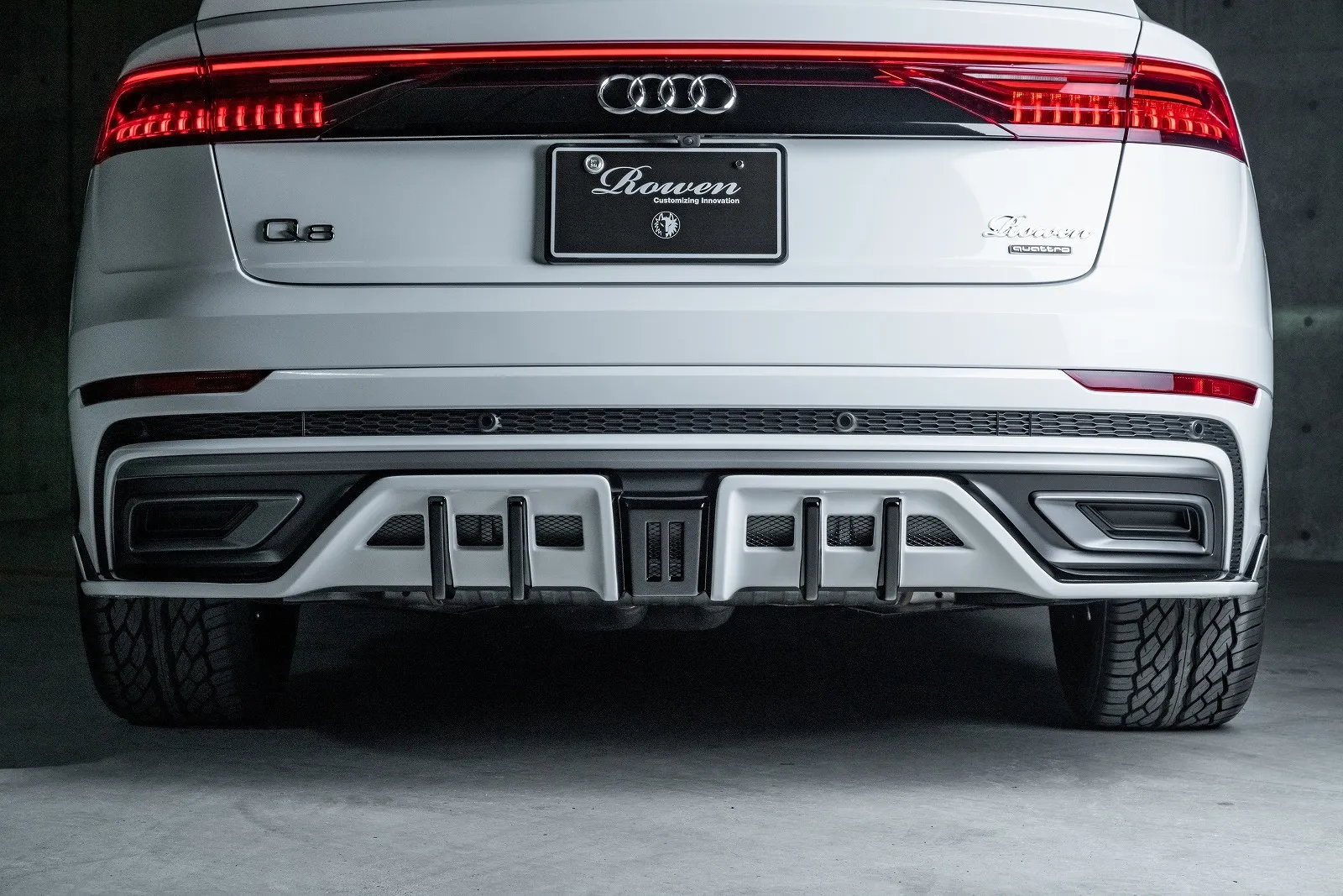 Rowen body kit  Rear Under Diffuser for AUDI Q8 55TFSI quattro S Line new style