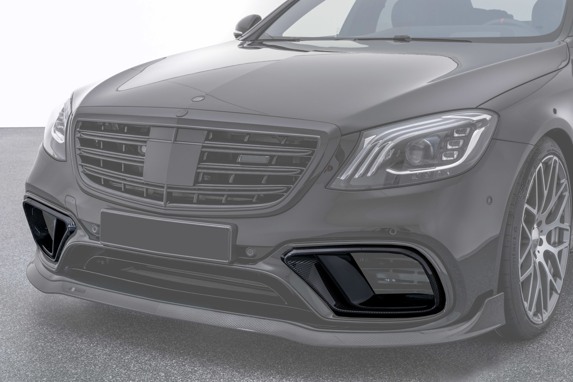 Carbon fiber inserts in front bumper air intakes 63 AMG for Mercedes S-class W222 new model