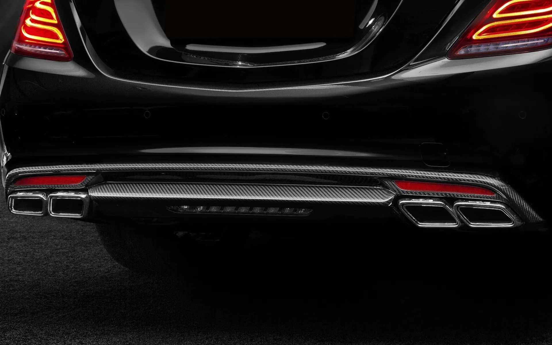 Hodoor Performance Carbon fiber rear bumper diffuser 63 AMG Style for Mercedes S-class W222