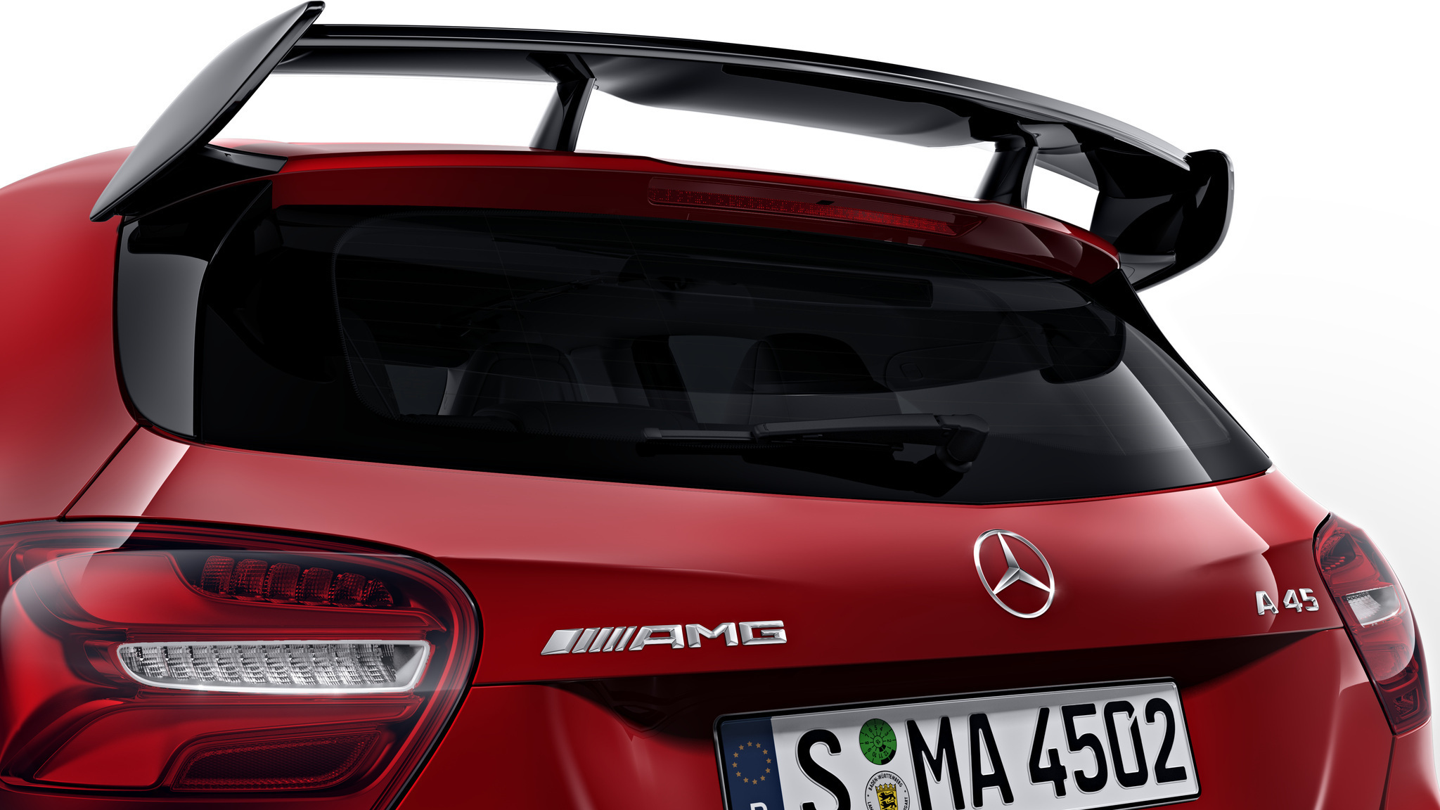 Hodoor Performance Carbon fiber rear wing on top for a Mercedes A-class W176