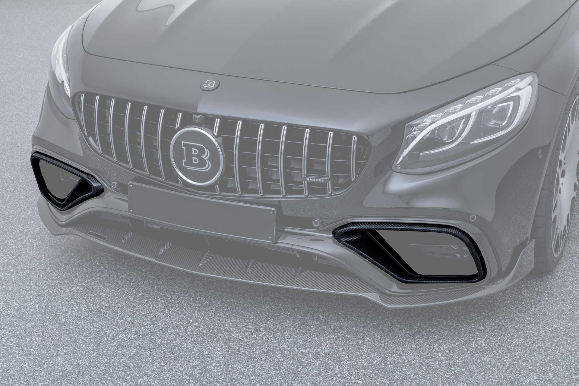 Carbon Fiber Inserts In Front Bumper Air Intakes 63 AMG for Mercedes S ...