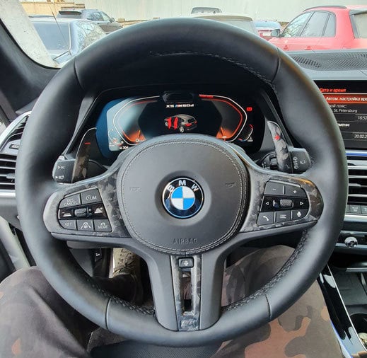 Carbon fiber steering wheel inserts BMW M5 f90