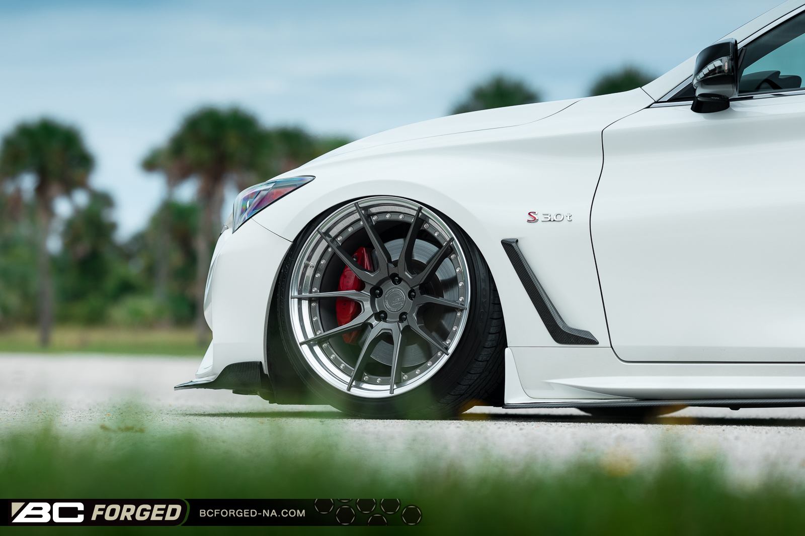 INFINITI Q60 RED SPORT BC FORGED HCA162S FORGED WHEELS