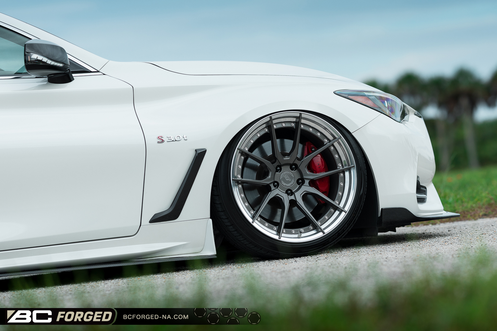 INFINITI Q60 RED SPORT BC FORGED HCA162S FORGED WHEELS
