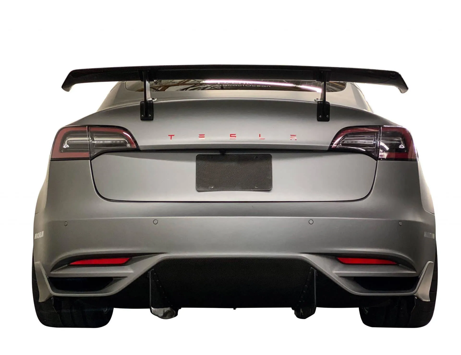 Unplugged Performance Ascension-R Carbon Fiber Rear Wing for Tesla Model 3 by voltex new style
