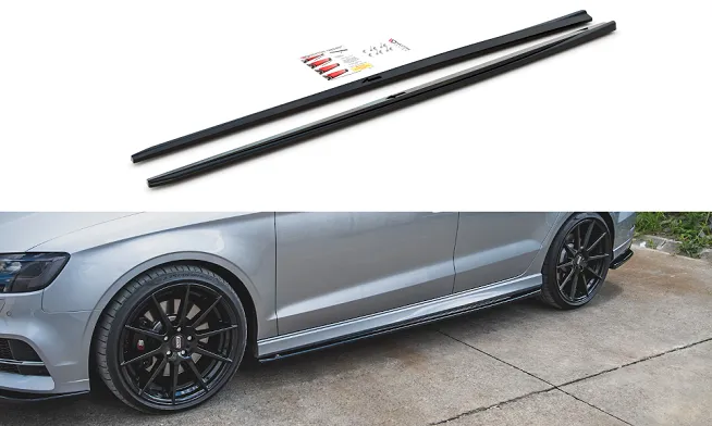 Maxton Design SIDE SKIRTS DIFFUSERS V.2 FOR AUDI S3 / A3 S-LINE SEDAN 8V new model