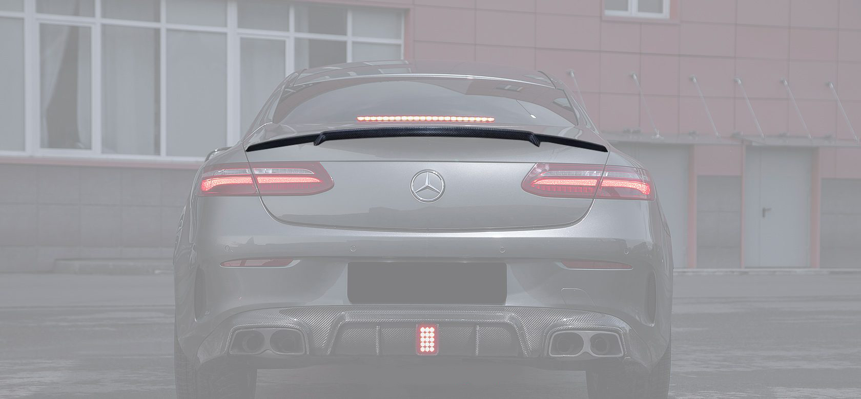 Carbon Fiber Spoiler on the trunk of  for Mercedes E-class Coupe