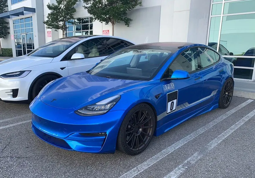 Check price and buy Unplugged Performance Carbon Fiber Body kit Set for Tesla Model 3