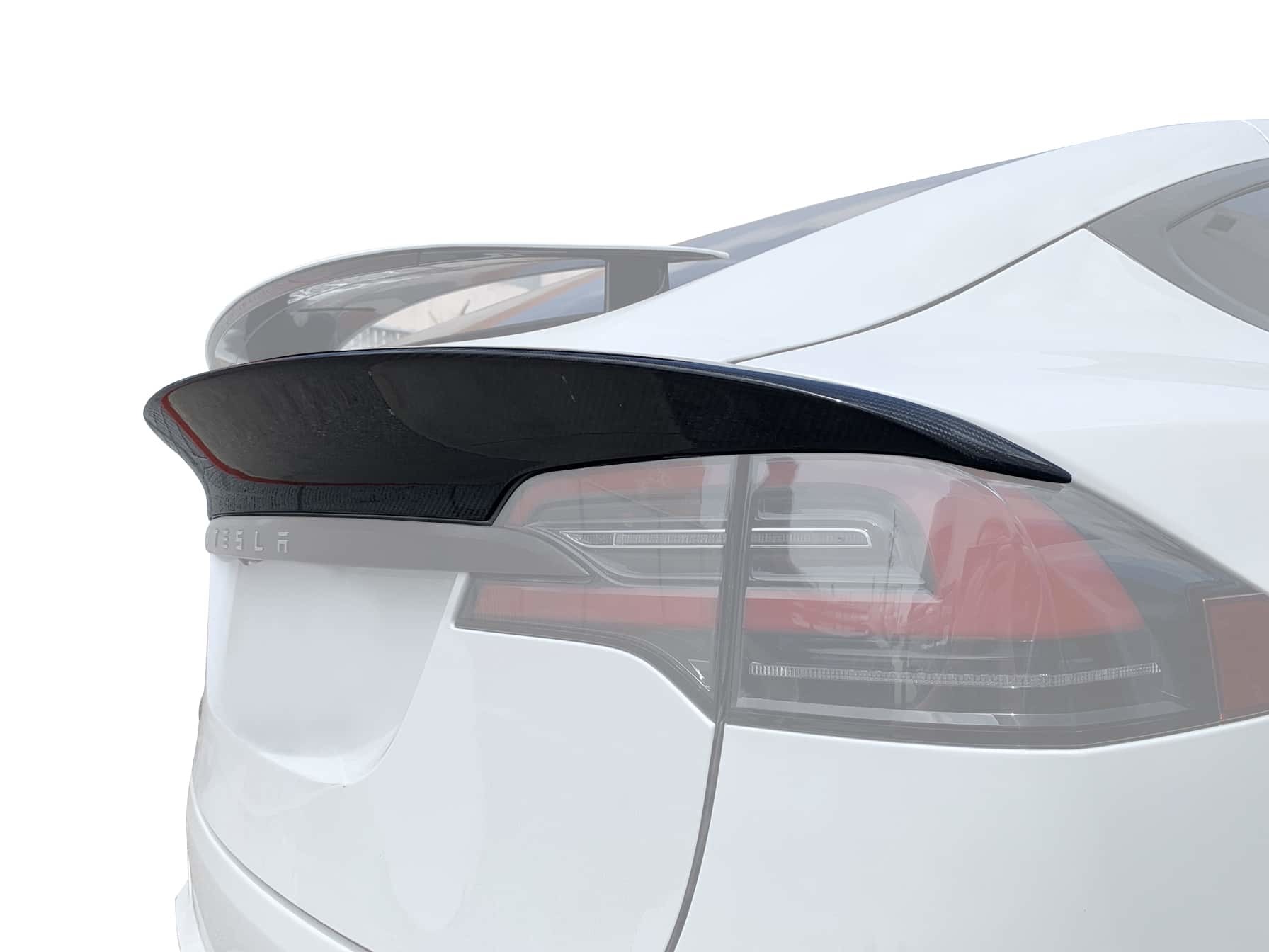 Unplugged Performance Dry Carbon Fiber Rear Decklid Spoiler (Gloss) for Tesla Model X new model