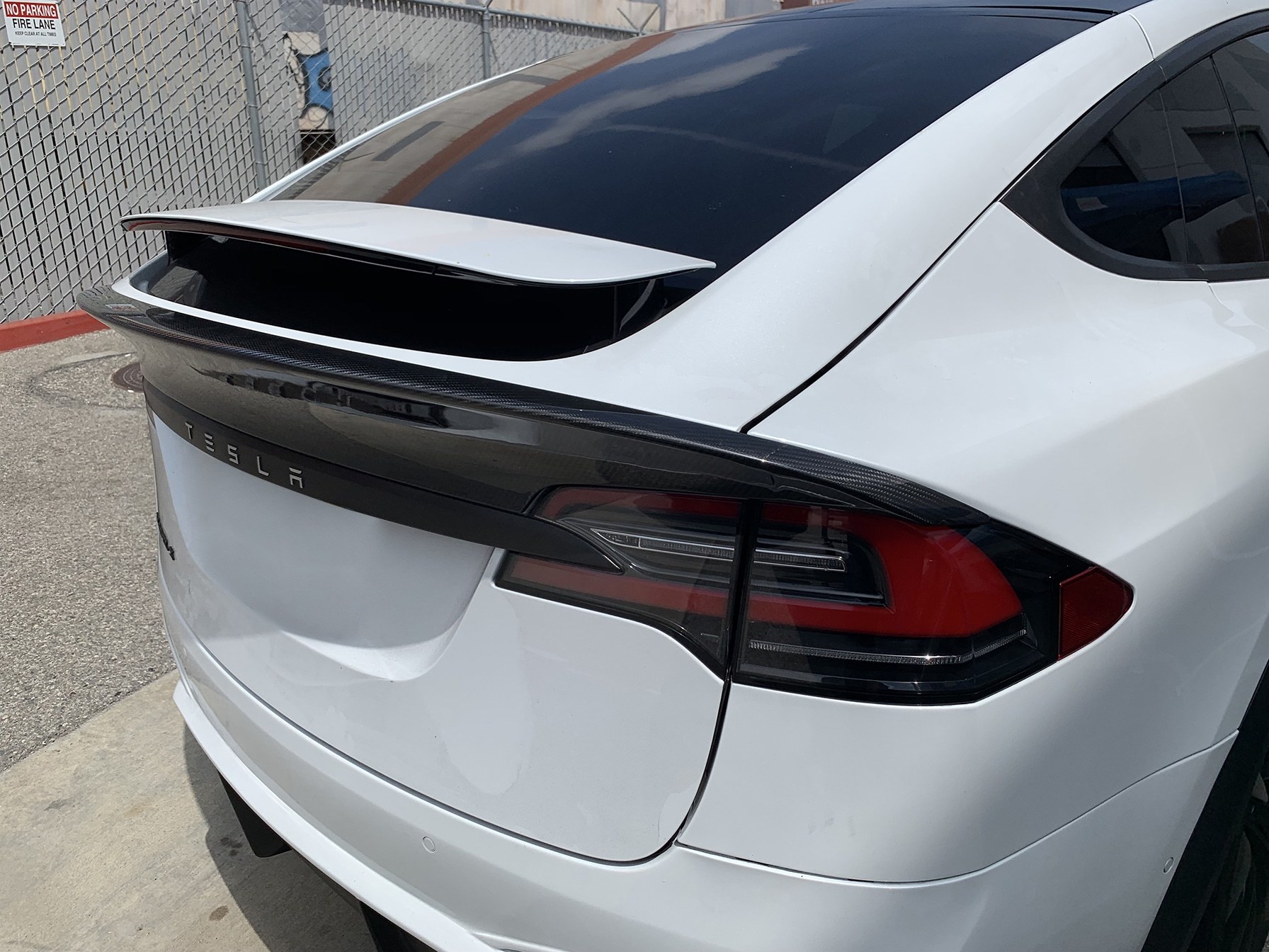 Unplugged Performance Dry Carbon Fiber Rear Decklid Spoiler (Gloss) for Tesla Model X latest model