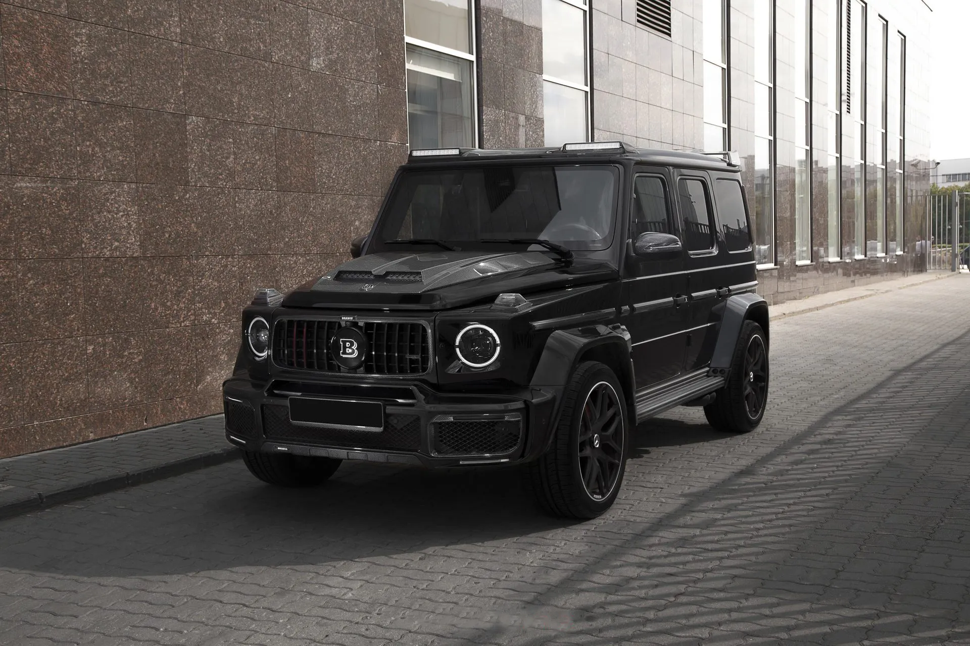 Hodoor Performance Carbon Fiber Front Bumper Frames With Leds for Mercedes G-class Widestar