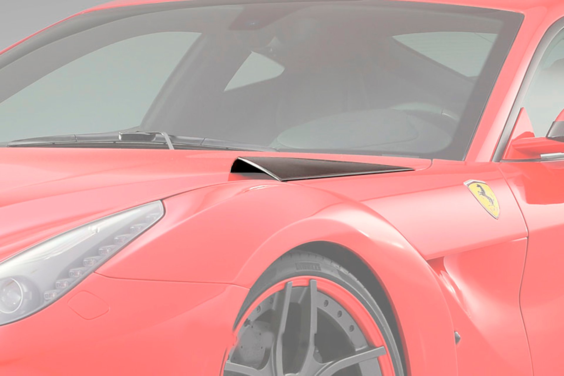 Carbon fiber side inserts in the hood air intakes Novitec Style for Ferrari F12 Berlinetta