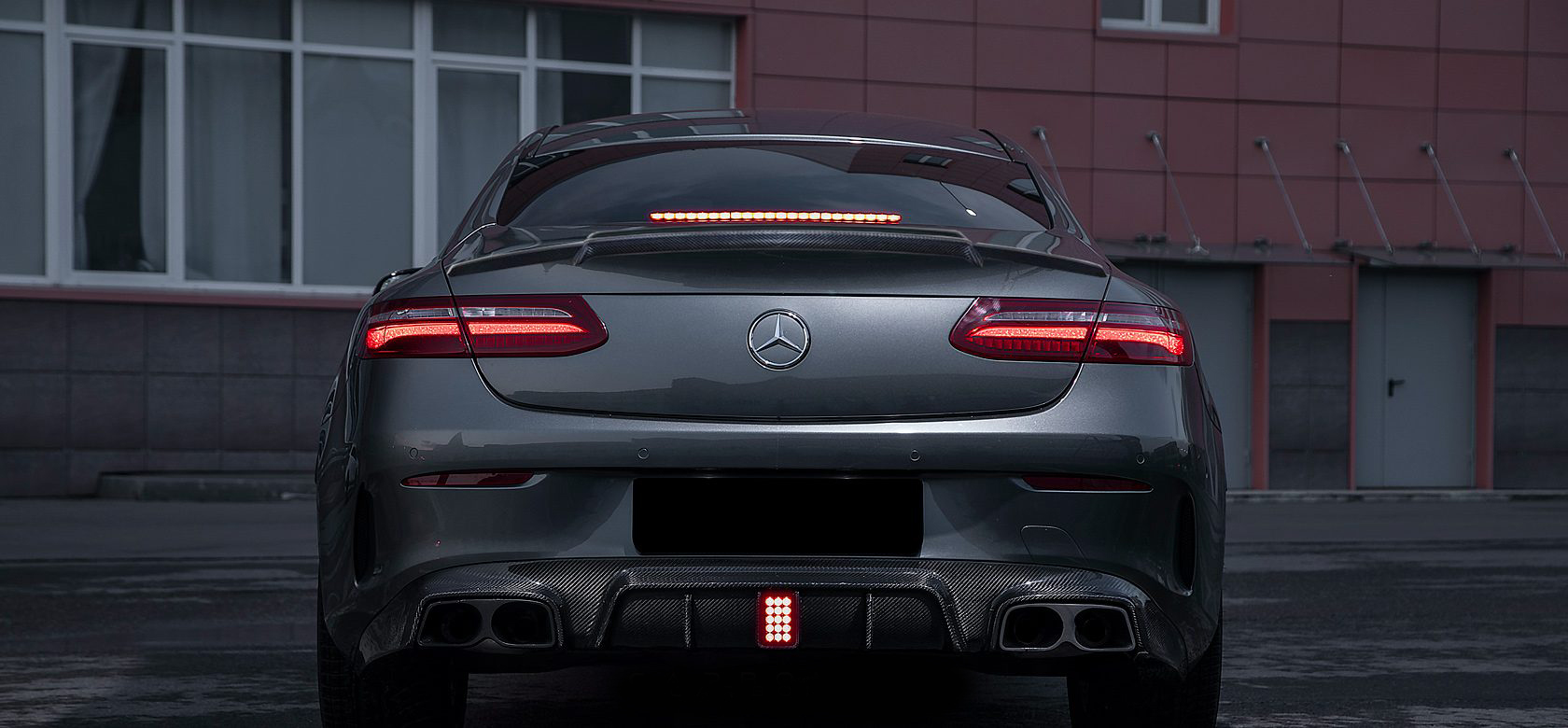 Hodoor Performance Carbon Fiber Rear Spoiler Inserts for Mercedes E-class Coupe