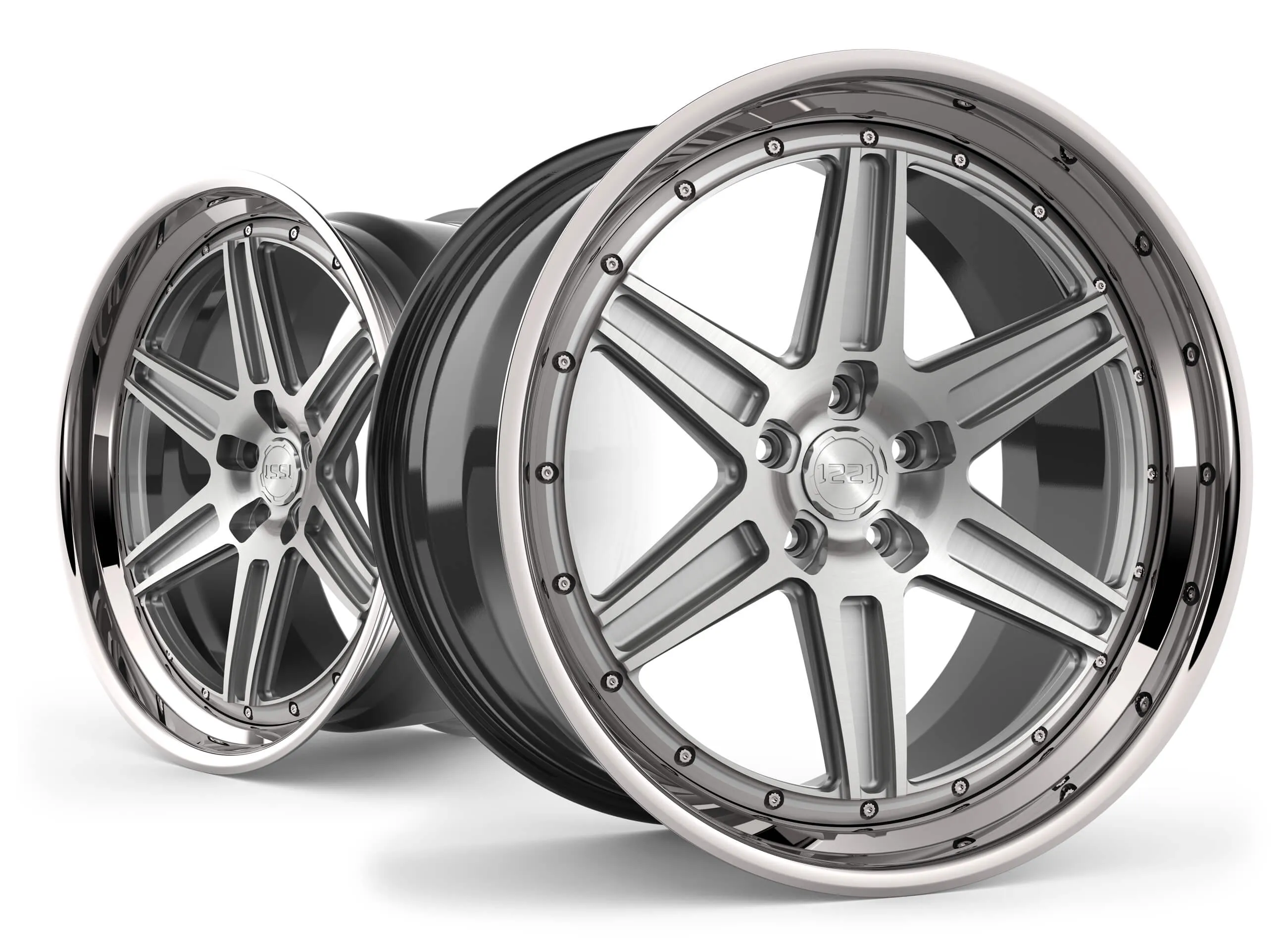 1221 Wheels 0660 AP3 SPORT3.0 Three-Piece Forged Wheel — front view