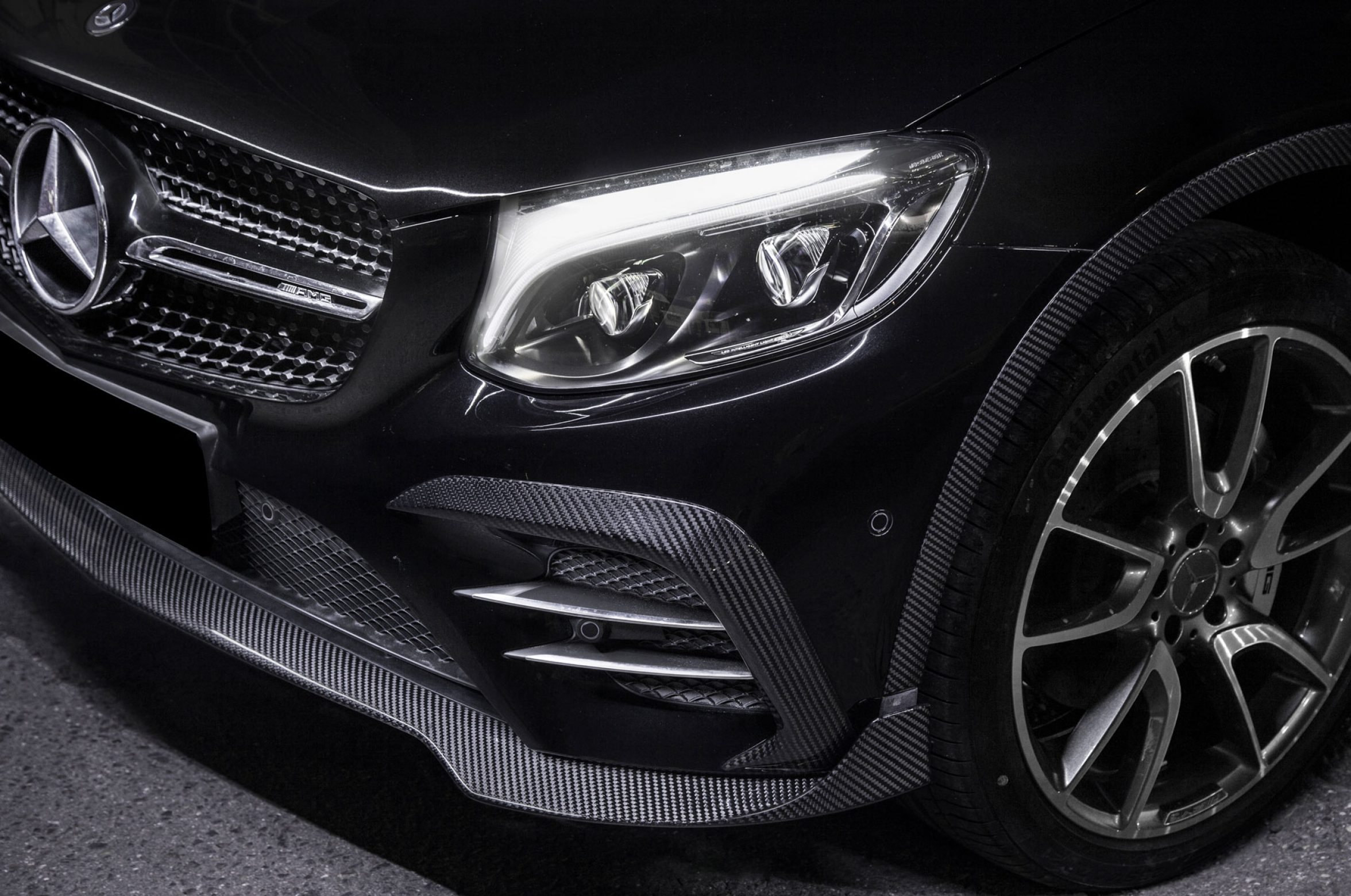 Front bumper spoiler Carbon for Mercedes-Benz GLC Coupe C253