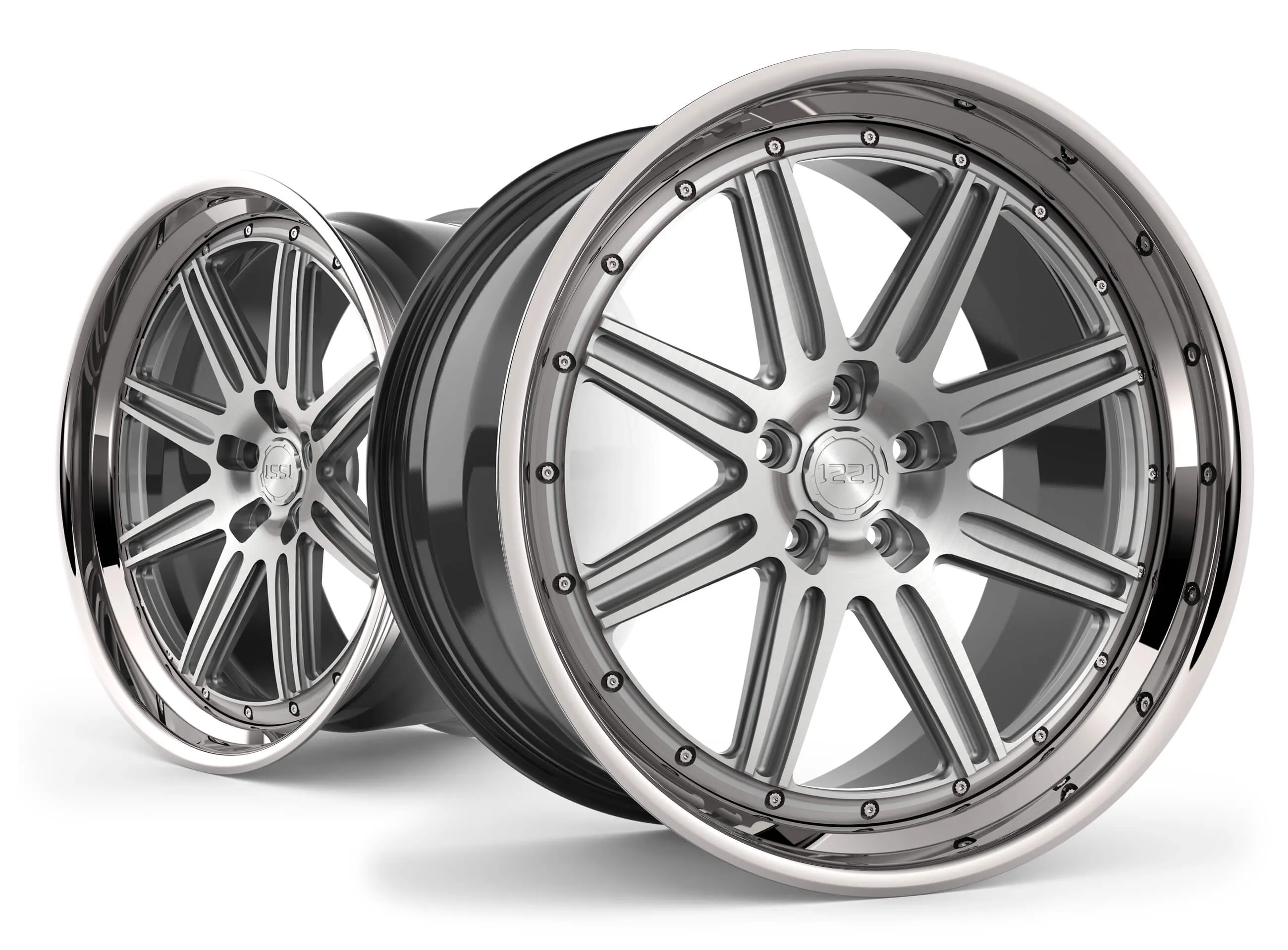 1221 Wheels 0880 AP3 SPORT3.0 Three-Piece Forged Wheel — front view