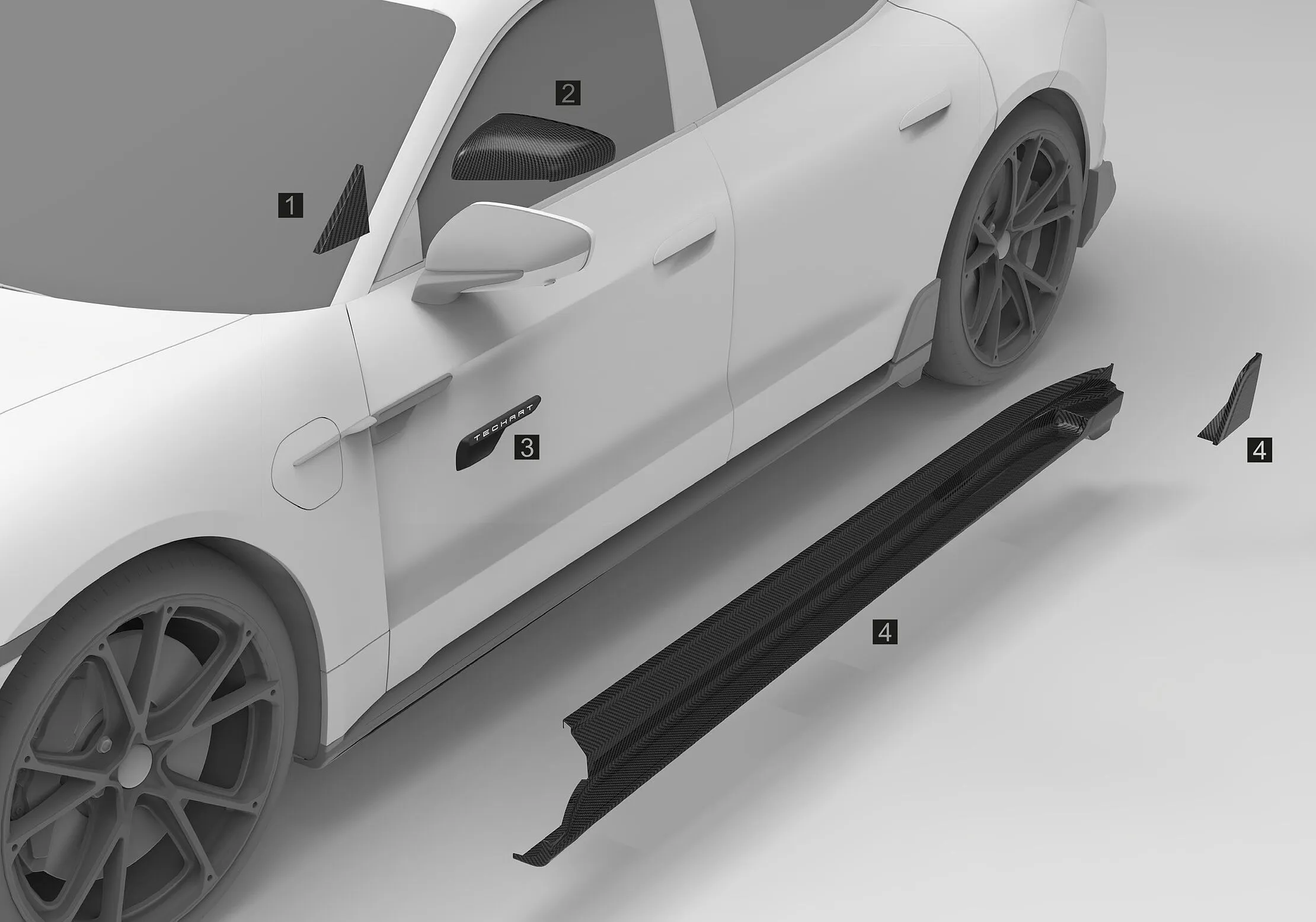 Check price and buy Techart body kit for Porsche Taycan