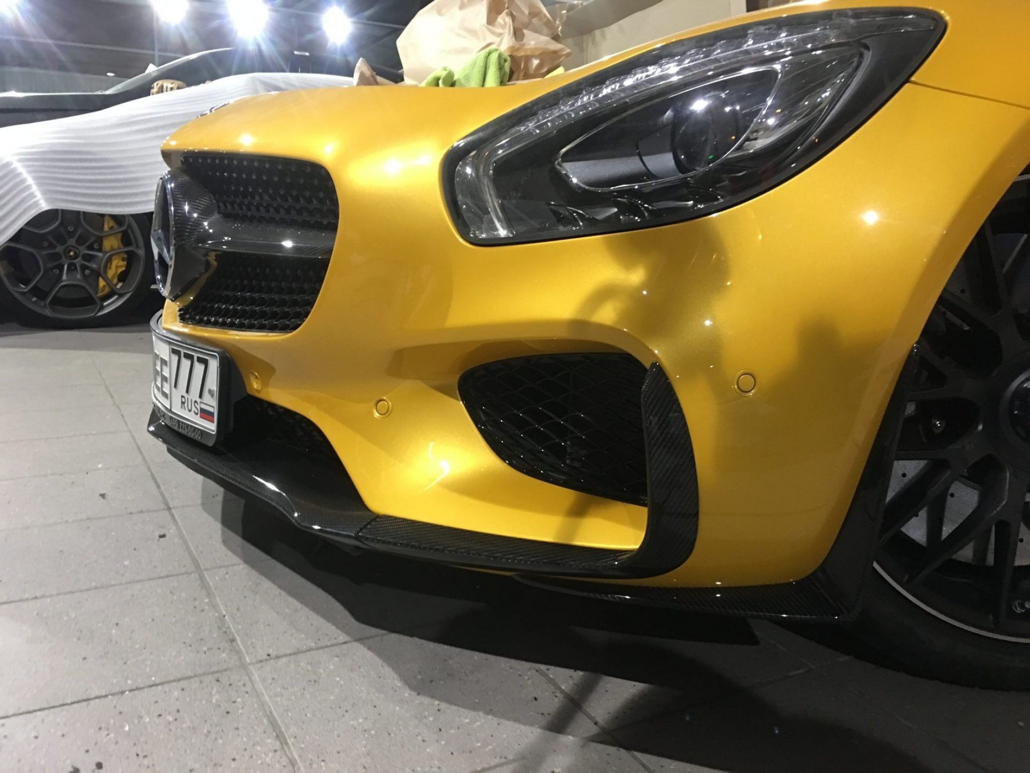 Front bumper lip Carbon for Mercedes AMG GT Coupe