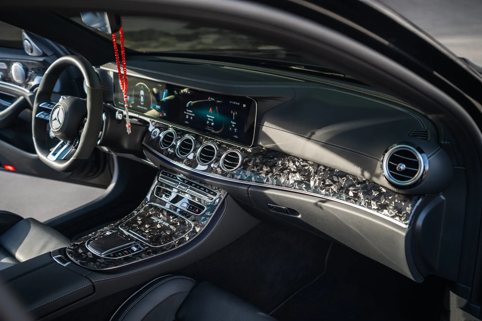 LHD Interior panels Forged Carbon for Mercedes E-class AMG W213 E63 AMG Restyling