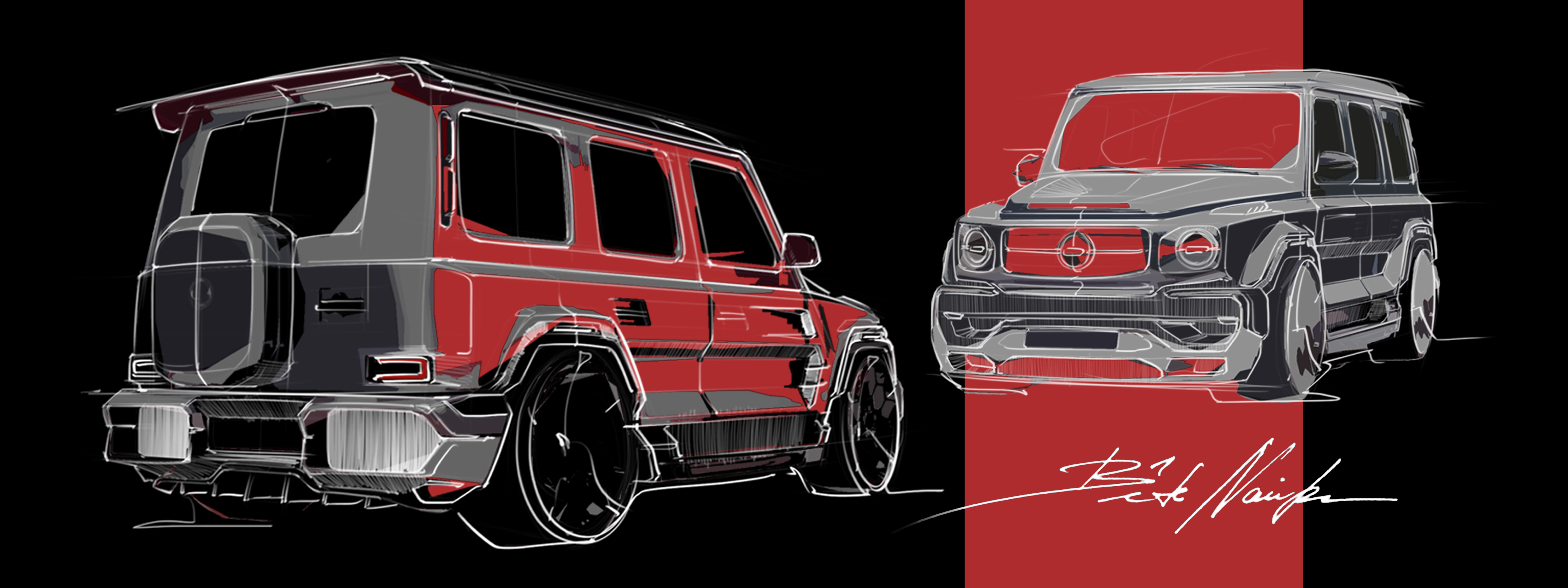 Mercedes-Benz EQG “DROPDEAD” Custom Wide Body Kit Design by Oli Sykes & Serge Savini