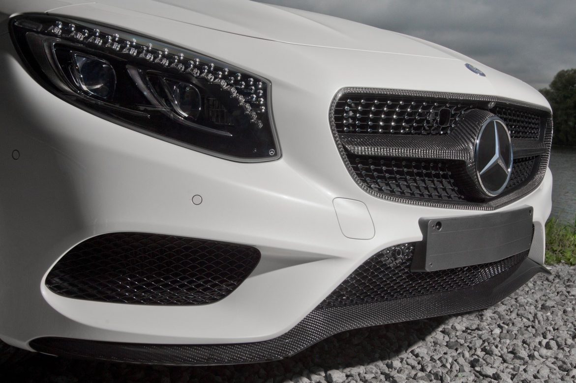 Front bumper lip version 2 Carbon for Mercedes S-class Coupe AMG C 217 