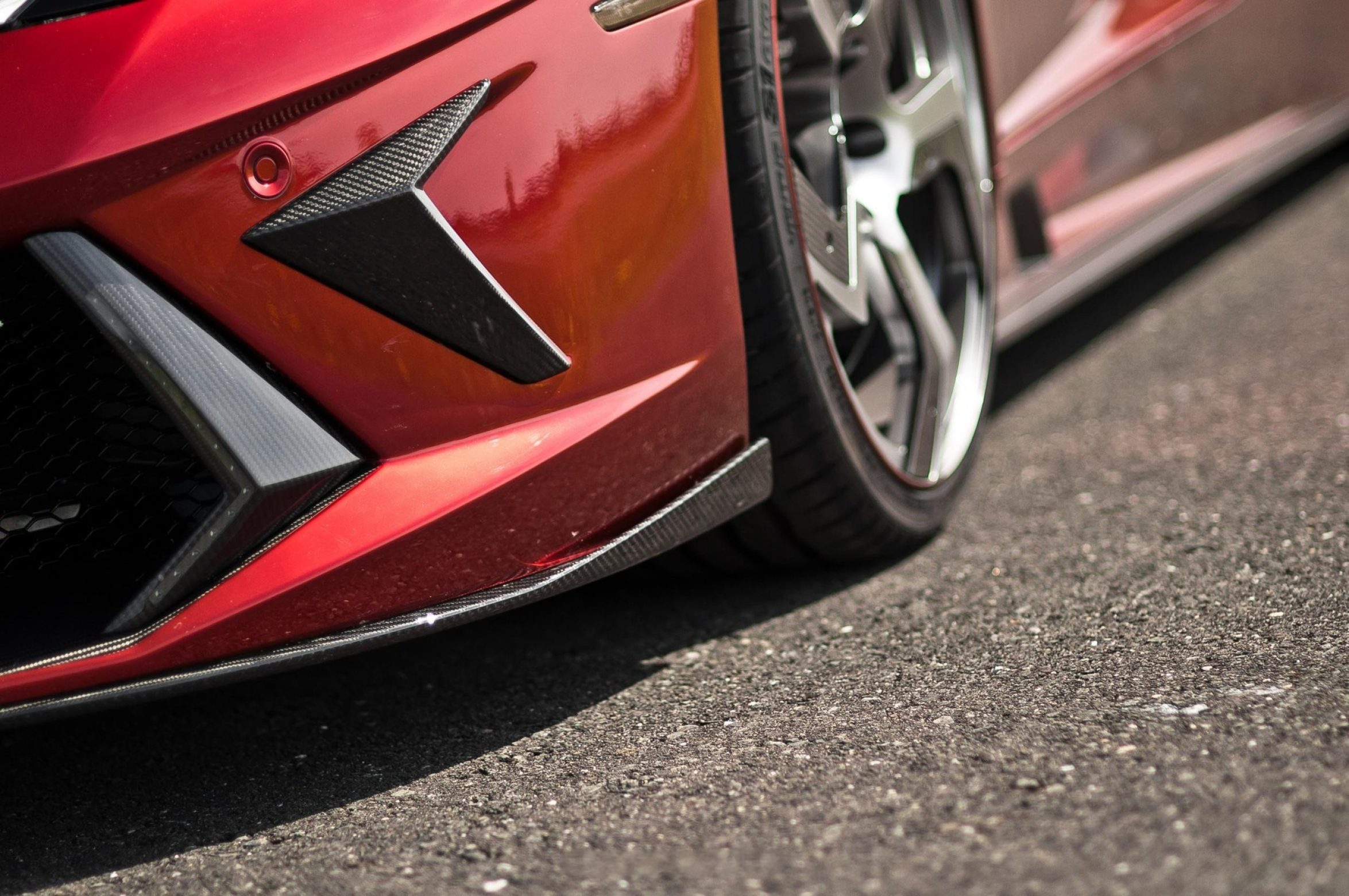 Side angles for original front bumper Carbon for Lamborghini Aventador