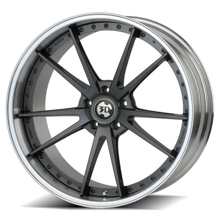 3D Design Type 4 2-Piece Forged Wheels — Gunmetal Standard Rim 22 inch front view