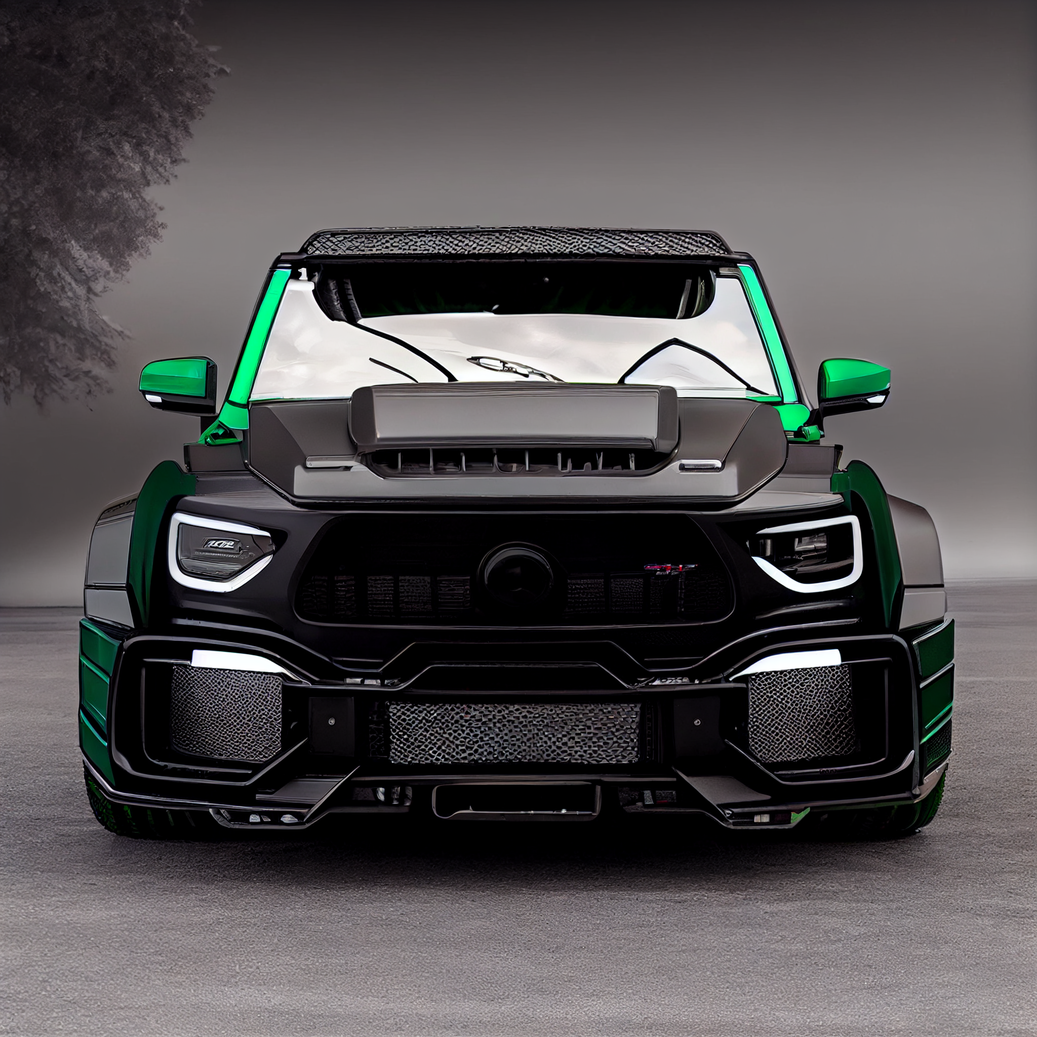 AI Custom Design Wide Body Front Bumper for Mercedes-Benz G-class W463 AMG 63 Ver3.1