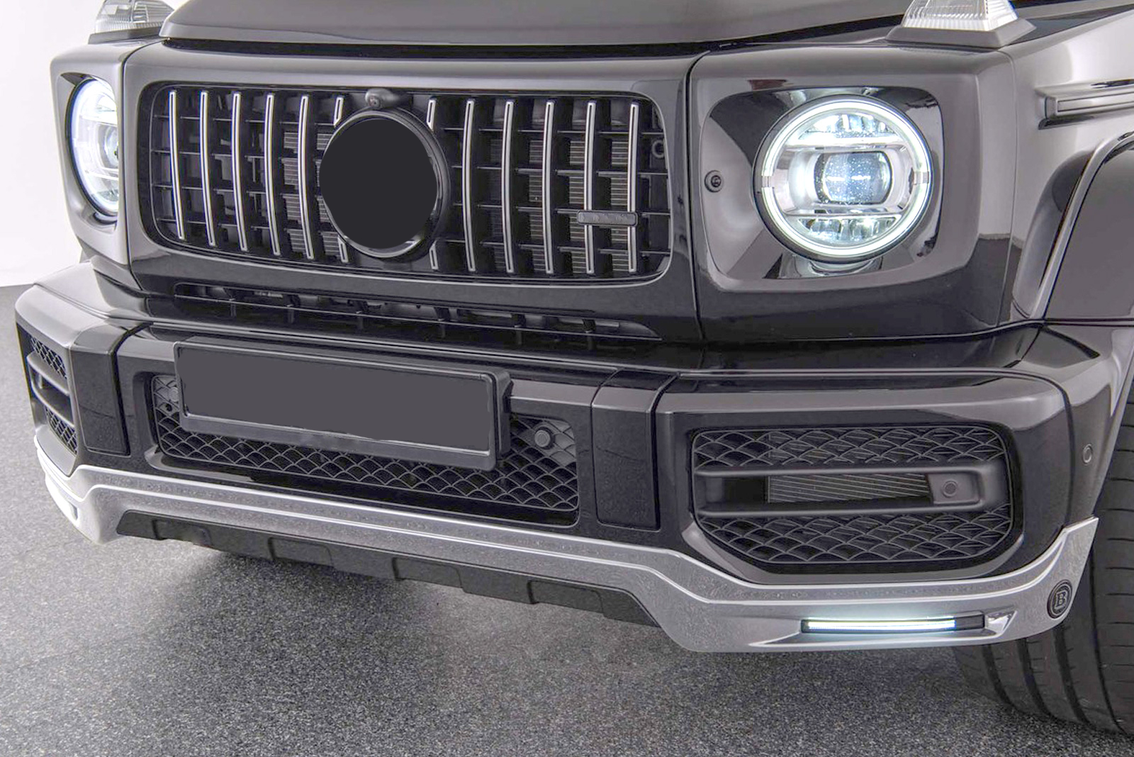 Front bumper spoiler with LED carbon BS Style for Mercedes G-class W463A AMG G 63