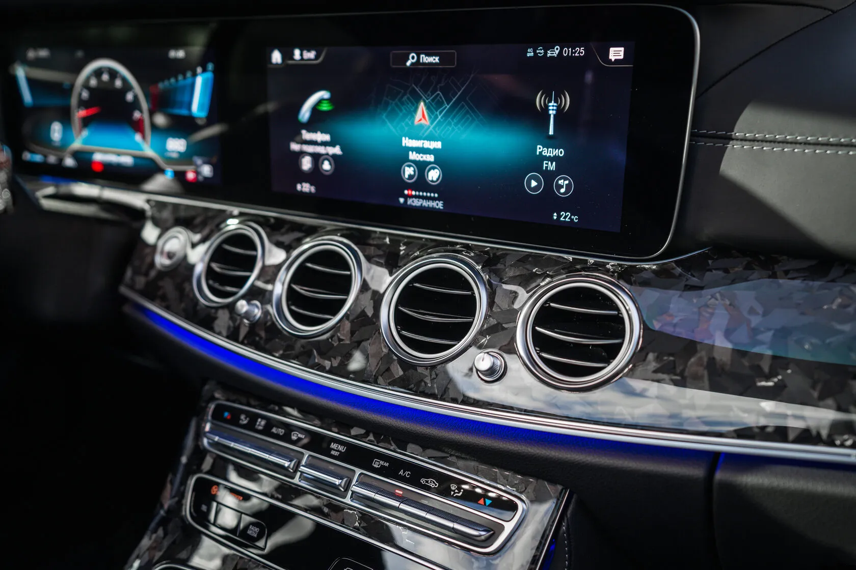 LHD Interior panels Forged Carbon for Mercedes E-class AMG W213 E63 AMG Restyling