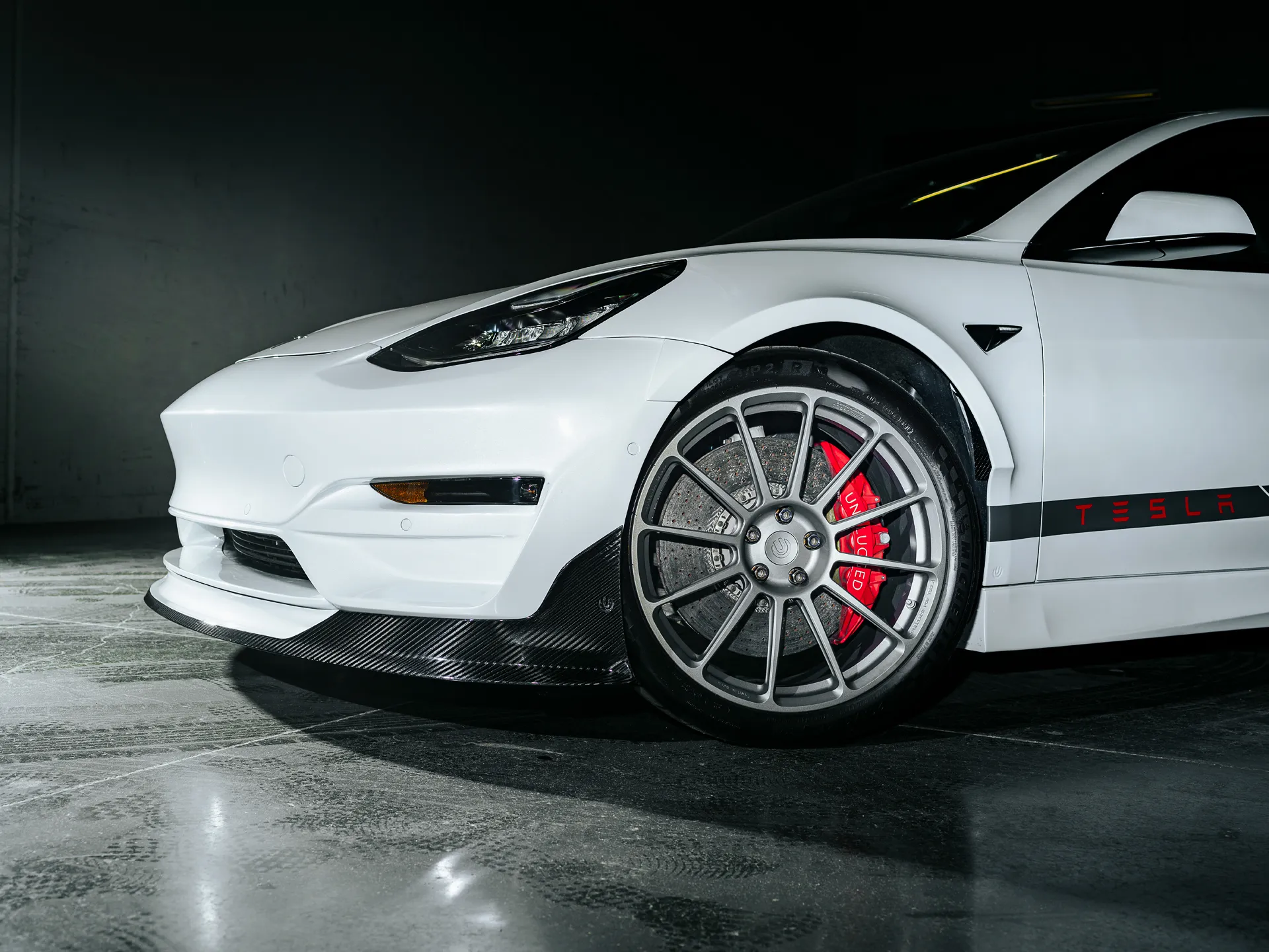 Check price and buy Unplugged Performance Carbon Fiber Body kit Set for Tesla Model 3