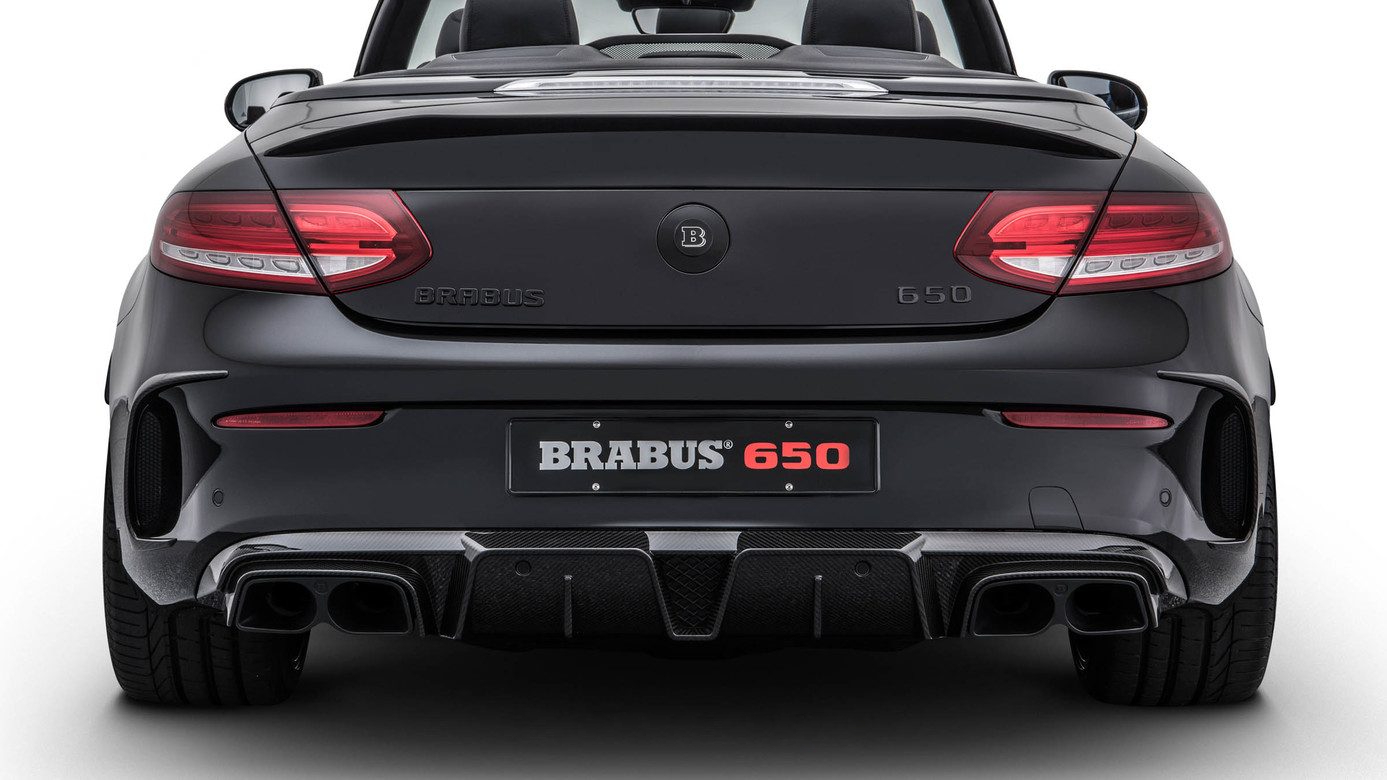Rear fascia inserts BS style Carbon for Mercedes C-class A 205 AMG C 63