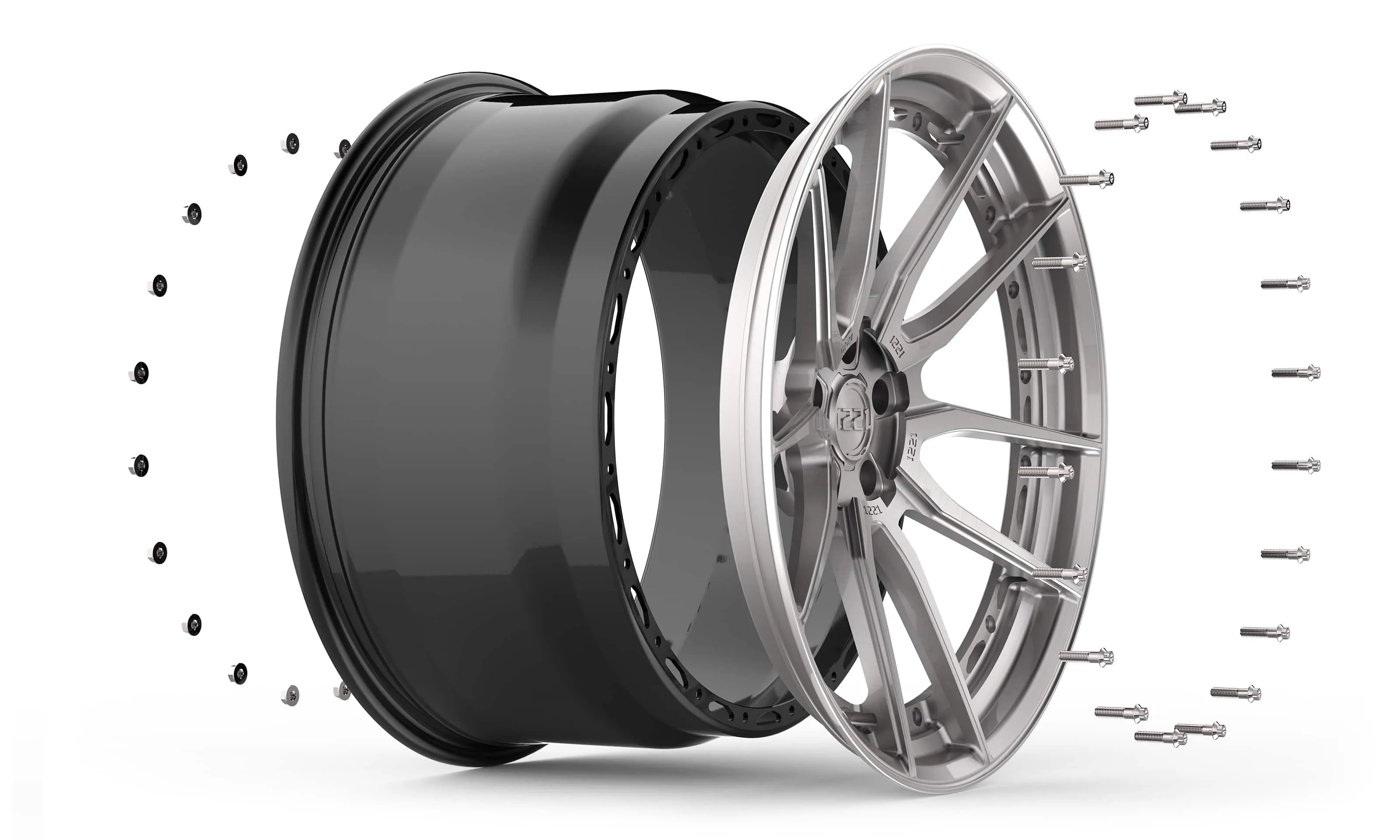 1221 Wheels AP2X Two-Piece X-Series Construction Diagram