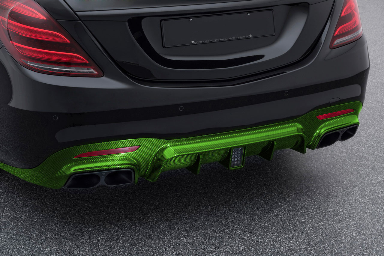 Rear bumper diffuser Forged Carbon for Mercedes S-class W222 Restyling