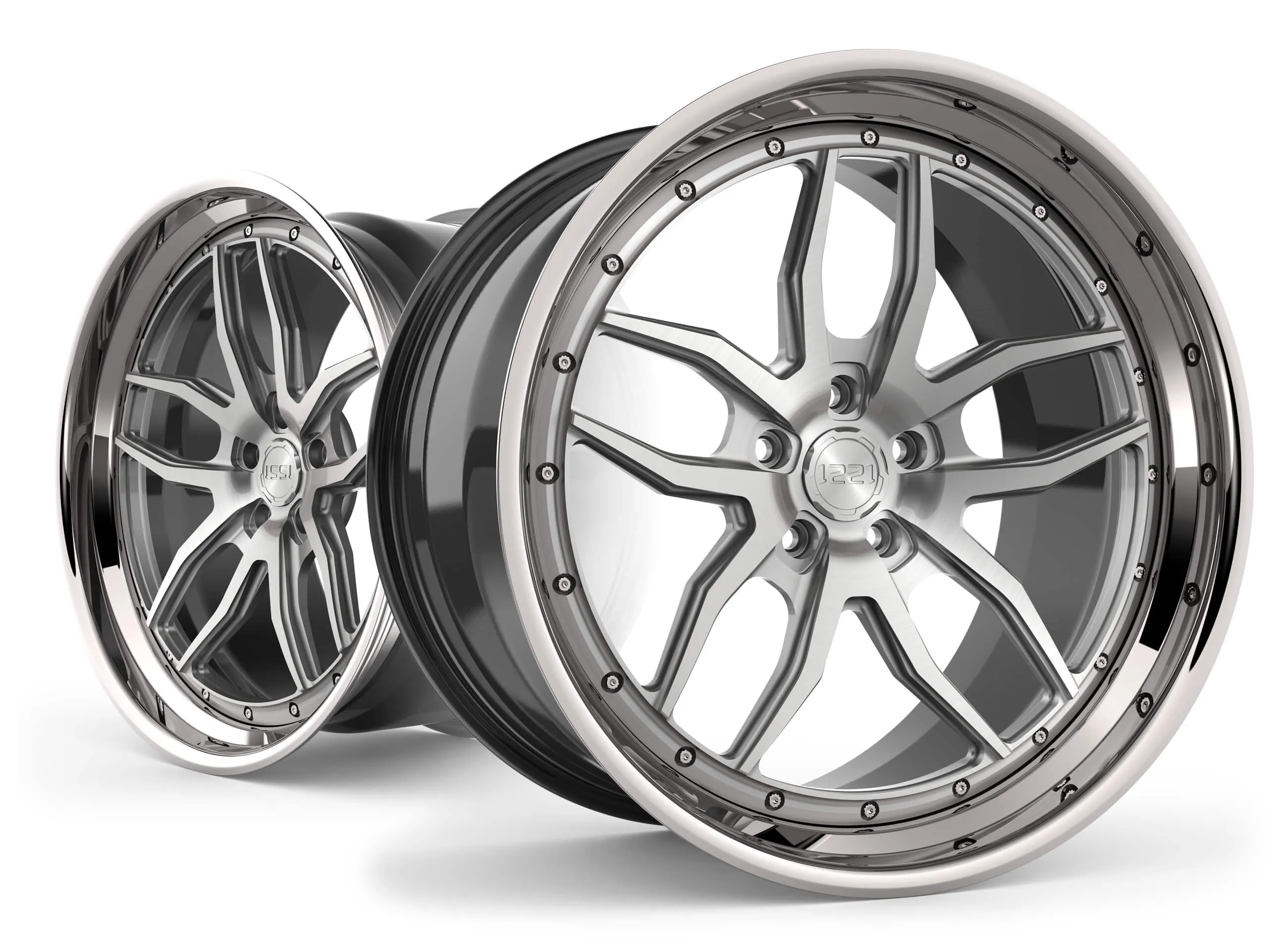 1221 Wheels 0770 AP3 SPORT3.0 Three-Piece Forged Wheel — front view