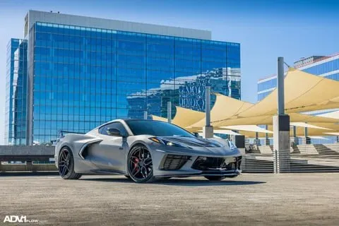 Gray Chevrolet C8 Corvette on ADV.1 ADV005 FlowSpec Wheels