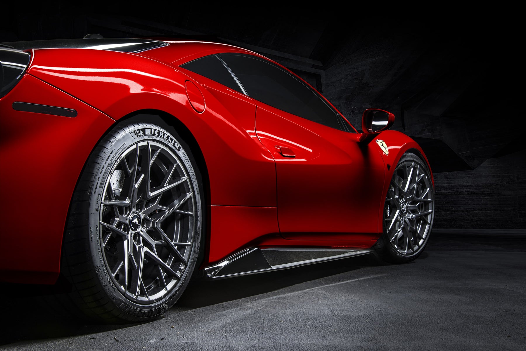 Side skirts Vorsteiner Nero Carbon for Ferrari 488