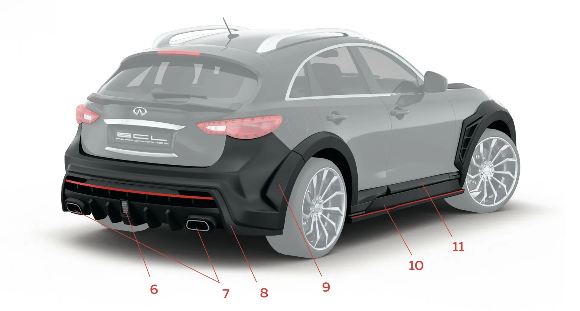 Check price and buy SCL Performance Draco body kit for Infiniti QX70