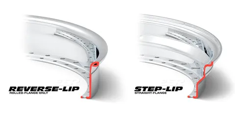 ESR 3-Piece Forged Wheel — step lip and reverse flat lip configuration diagram