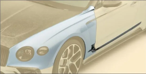 Front fenders with stripe Mansory Carbon for Bentley Continental GT GTC V8