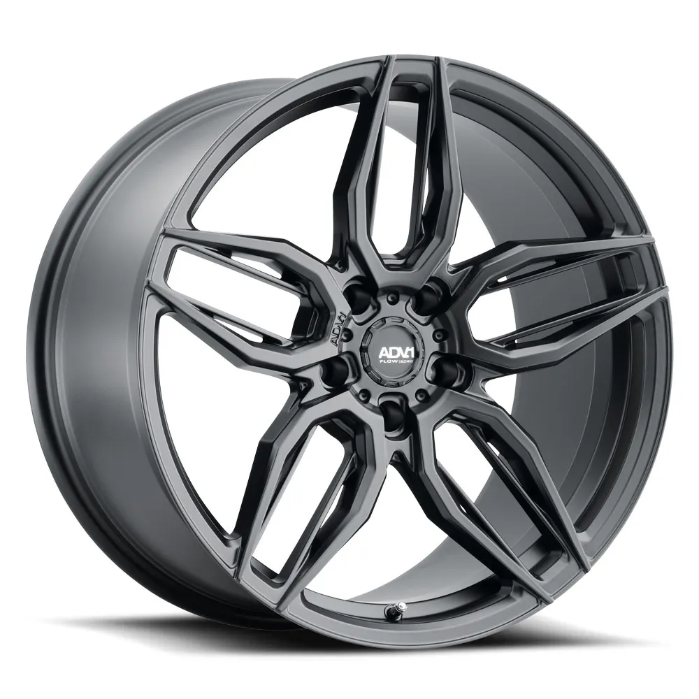 ADV.1 ADV005 FlowSpec Flow-Formed Wheel in Satin Black — 3/4 front view render