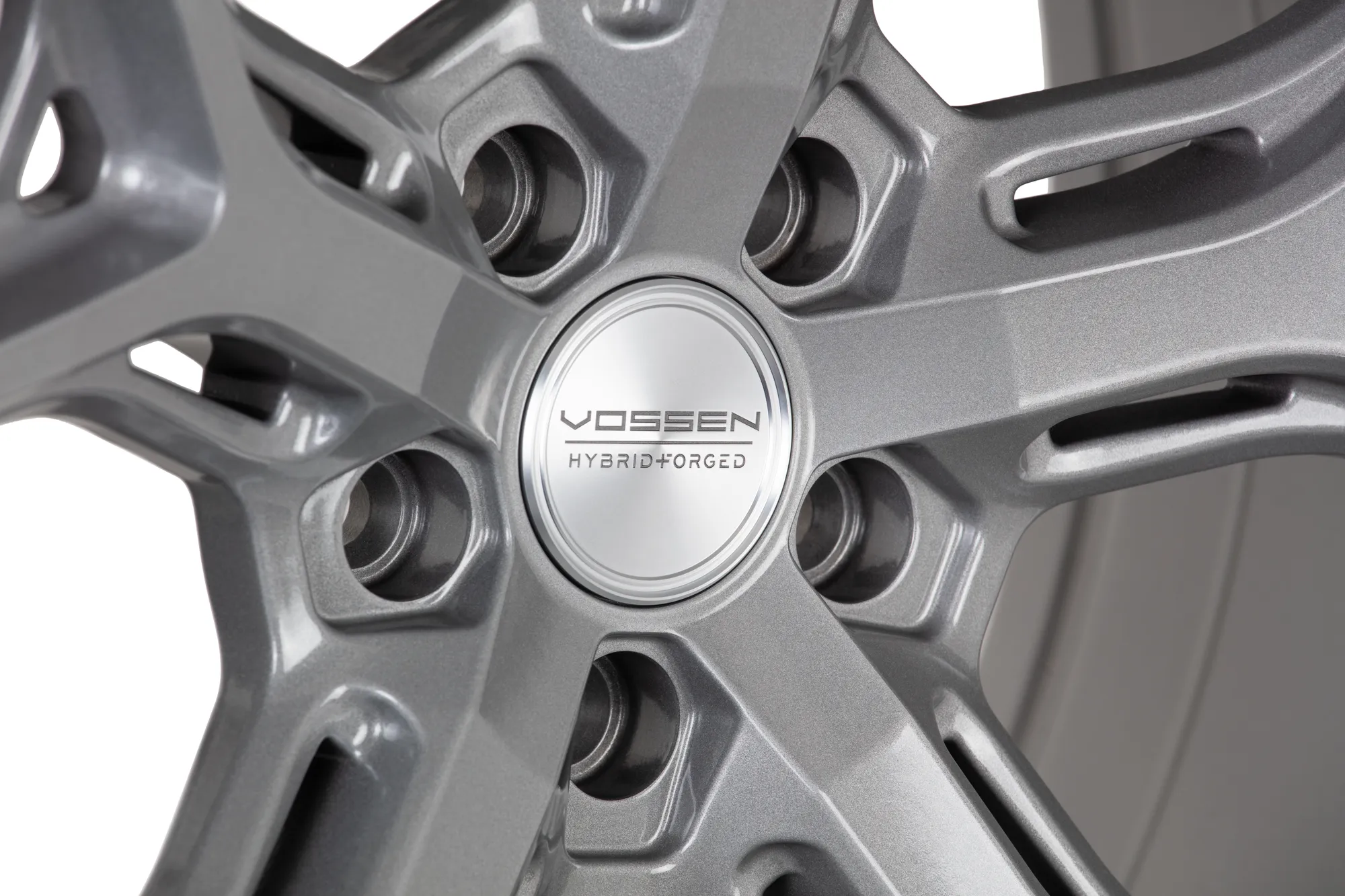 Vossen HF 5 hybrid forged wheel — close-up spoke detail