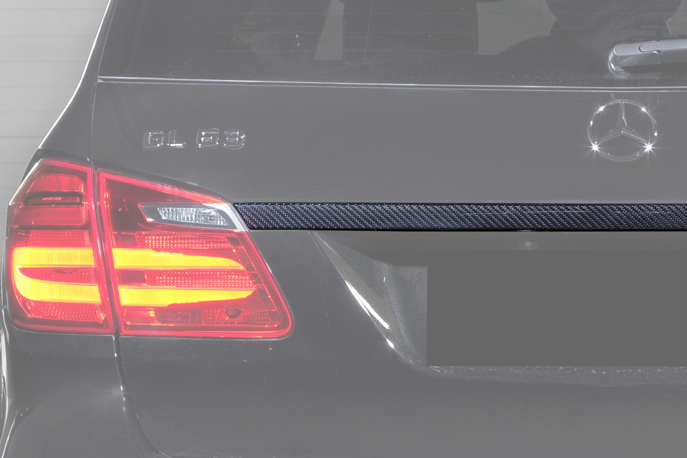 Trunk add on above license plate Carbon for Mercedes-Benz GLS AMG X166 AMG GLS 63