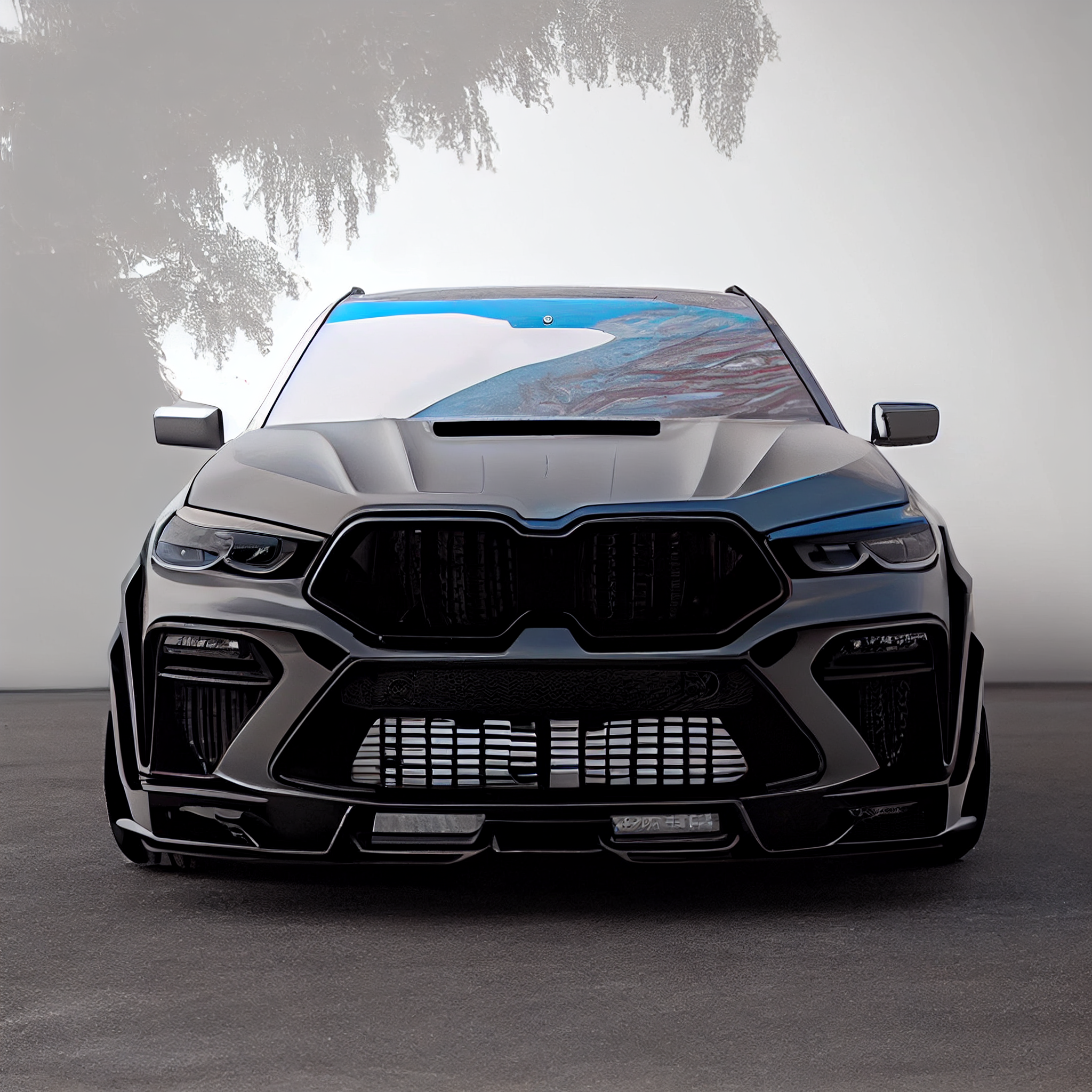 AI Custom Design Wide Body Front Bumper for BMW X5 M F95 LCI Ver 1.1